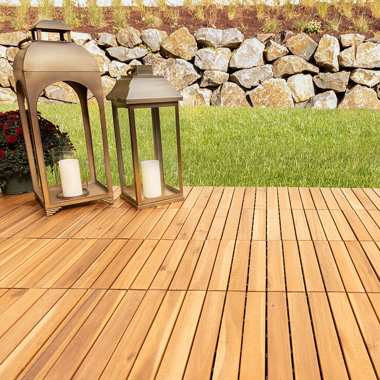 Hanie Design, Piso de Madera Vertical para Exterior, Color Natural Hanie Design, Piso de Madera Vertical para Exterior, Color Natural
