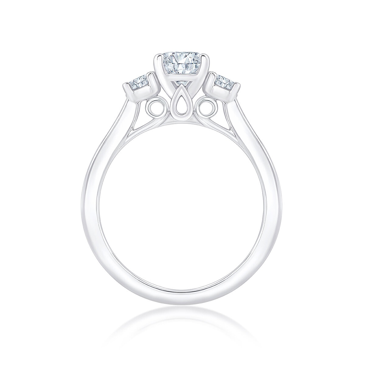 Anillo, Diamantes, 1.17ctw, Oro Blanco 14K