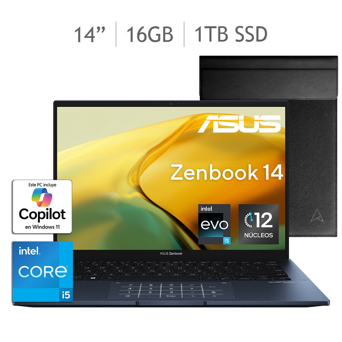 ASUS Zenbook 14 Laptop 14'' 2.5K Intel Core i5 16GB 1TB SSD