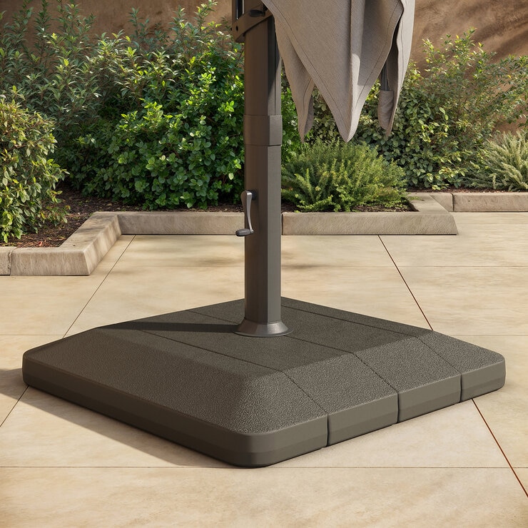 Seasons Sentry, Sombrilla Cuadrada de Aluminio de 3.05m con Luz Led, Gris