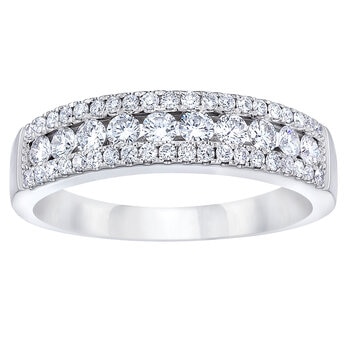 Anillo, 0.50ctw Diamantes, Oro Blanco de 14K