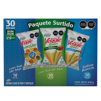 Garden Veggie Papas Surtidas 30 pzas de 28 g