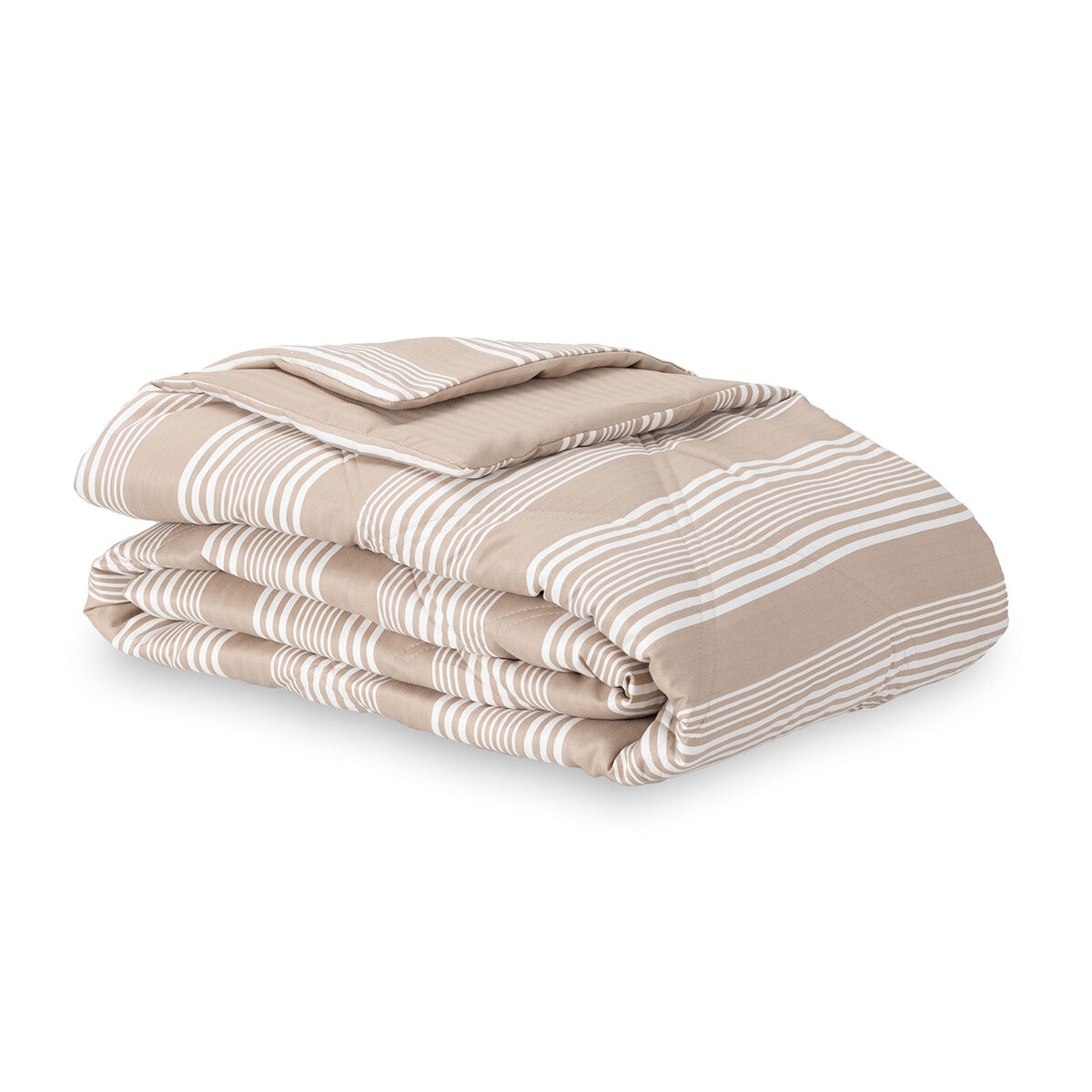 Berkshire Life, Cobija con Relleno Alternativo, Tamaño Queen, Modelo Tan Stripes
