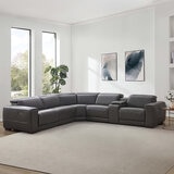 Aiden & Ivy, Karson, Sofá Seccional Reclinable de Piel con Sistema Eléctrico Aiden & Ivy, Karson, Sofá Seccional Reclinable de Piel con Sistema Eléctrico
