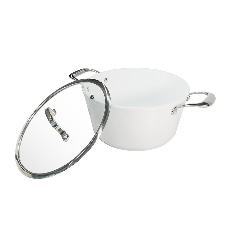 Westinghouse, Cacerola 28 cm de Cerámica Blanca, Acero Inoxidable