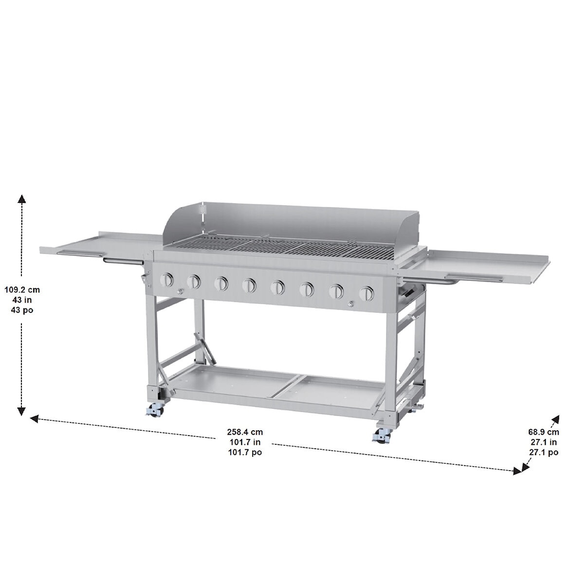 NXR, Parrilla de Acero de 8 Quemadores Plegable