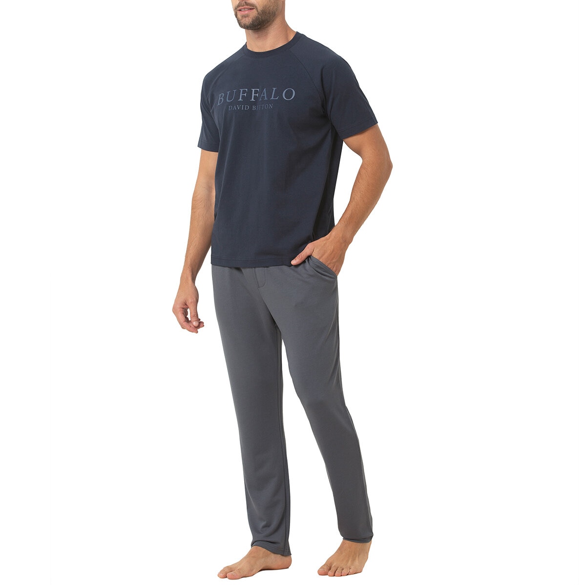 Buffalo David Bitton Pijama para Caballero Azul Extra Grande