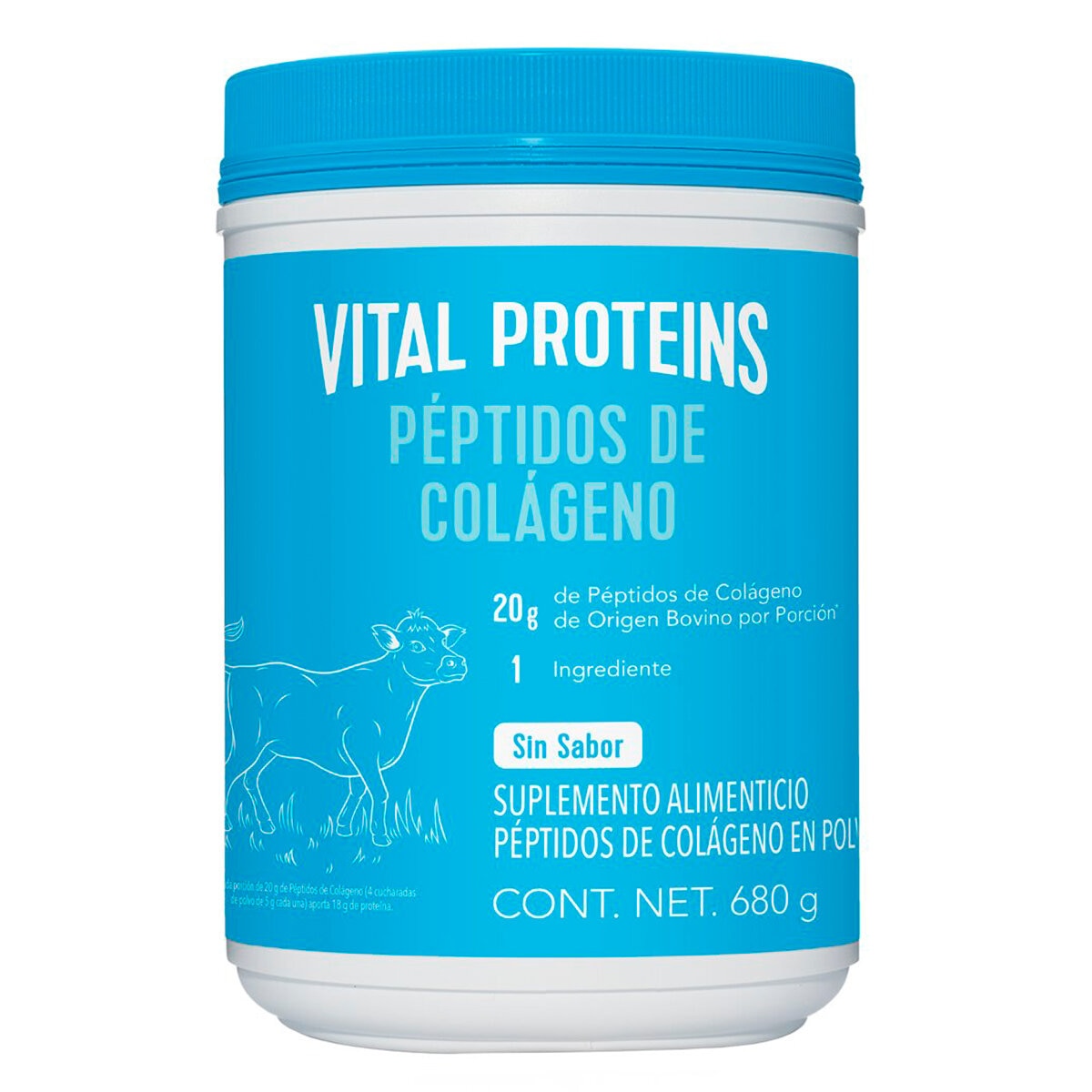 Péptidos de Colágeno Vital Proteins Bovino Sin Sabor 680g