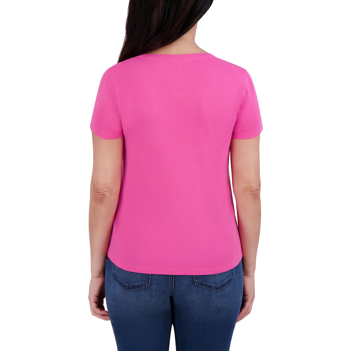 DKNY Playera para Dama Rosa Grande