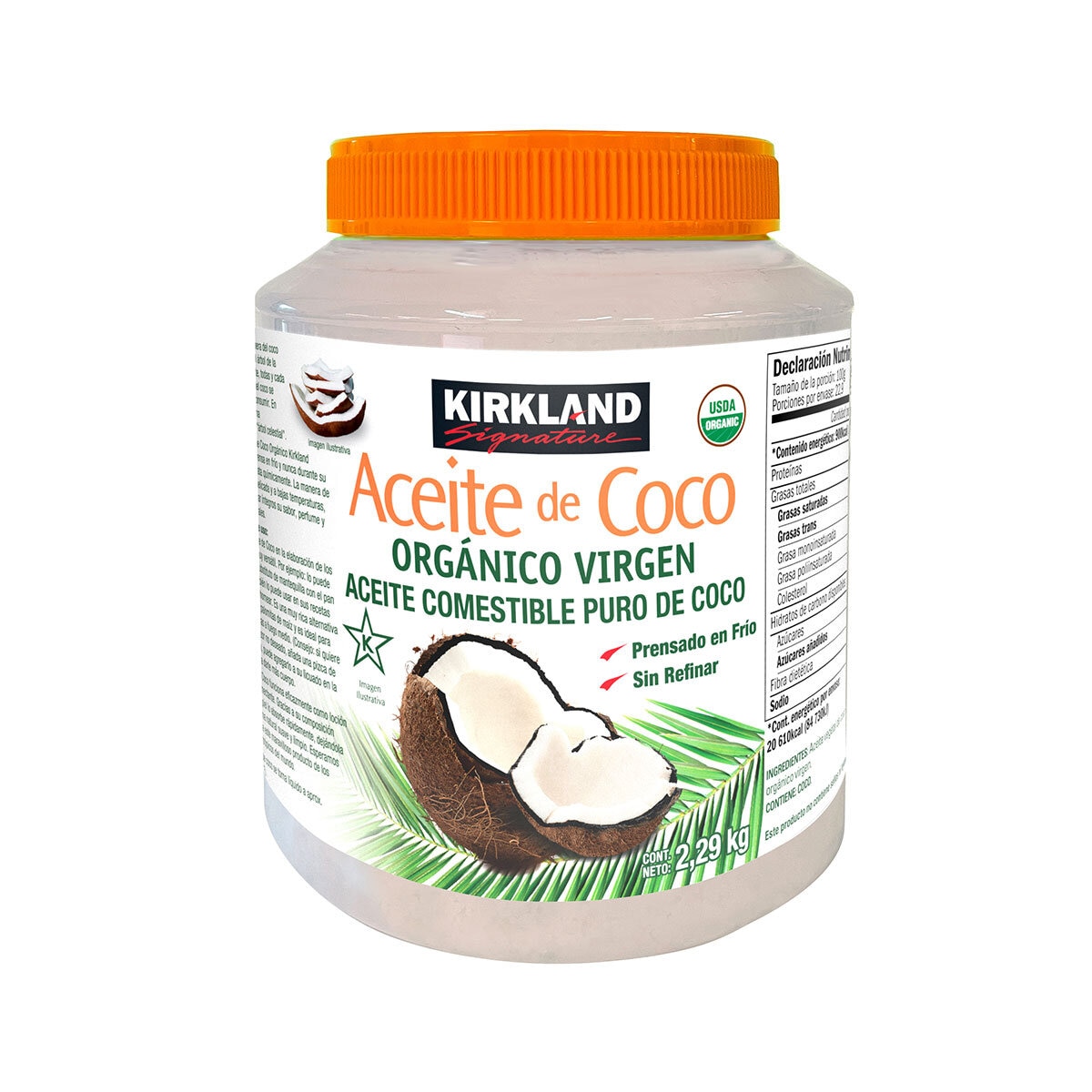 Kirkland Signature Aceite De Coco Orgánico Virgen 2.29 Kg