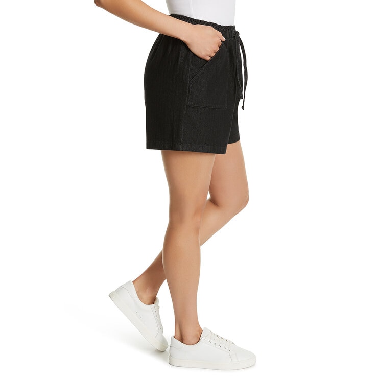Vintage American Shorts Mezclilla para Dama Negro Mediana
