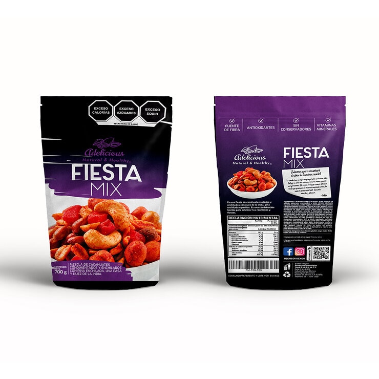 Adelicious Surtido de Cacahuates, Frutas y Nueces de la India 700 g