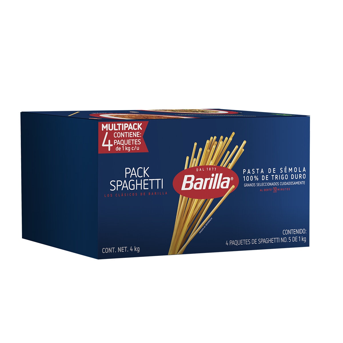 Barilla Spaguetti No. 5 4 pzas de 1 kg