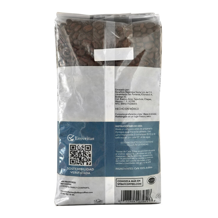 San Francisco Bay Coffee Pete's Espresso Café en Grano de Chiapas 1 kg