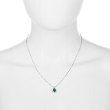 Dije de Esmeralda Creado, Oro Blanco de 14K