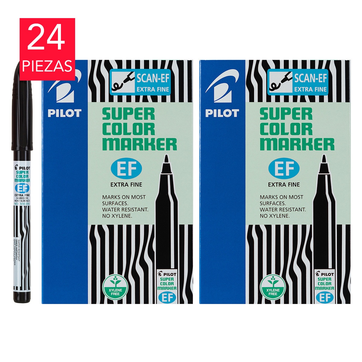 Pilot Marcador Permanente Rellenable 24 Piezas