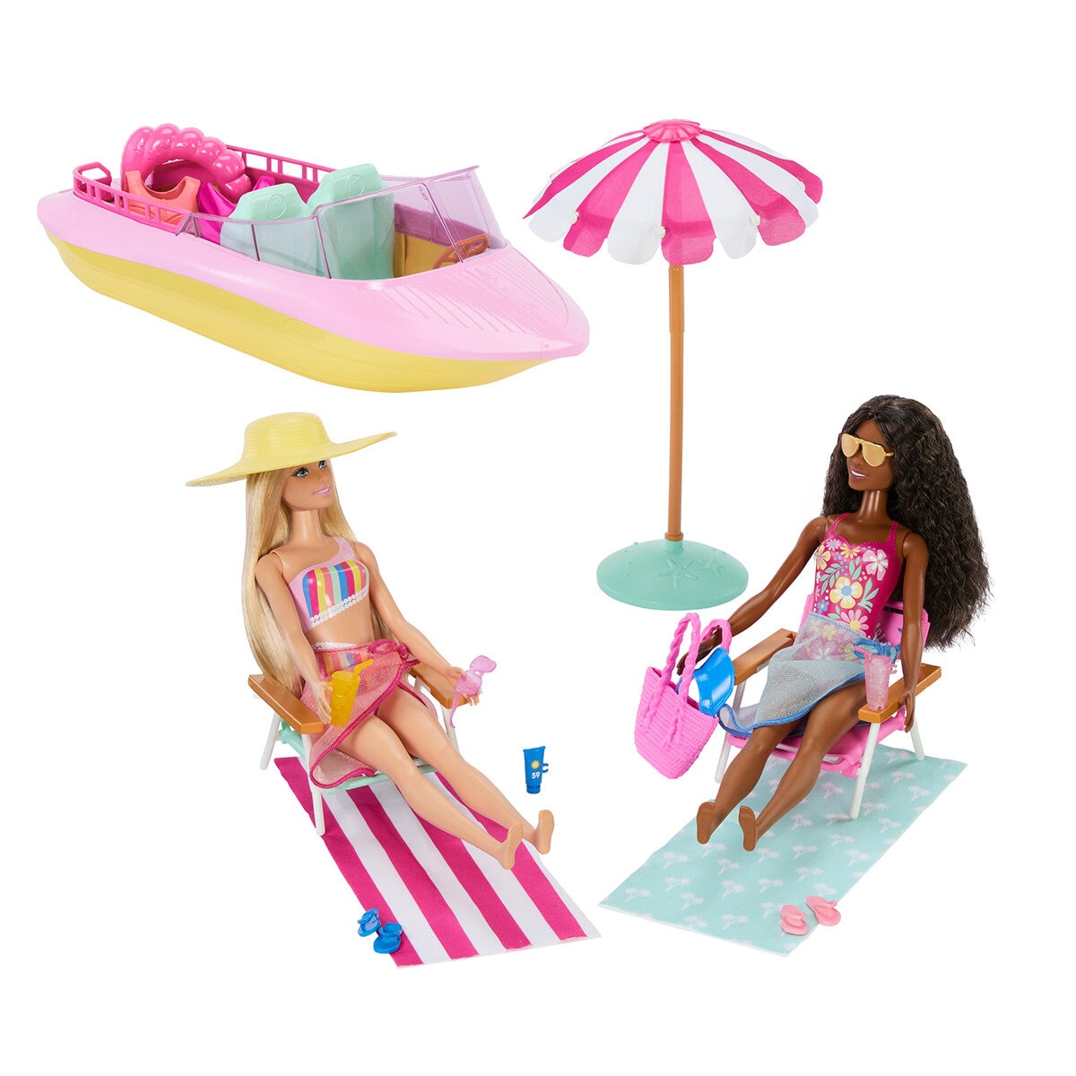 Barbie Vacaciones De Verano, Bote De Playa Barbie Vacaciones De Verano, Bote De Playa