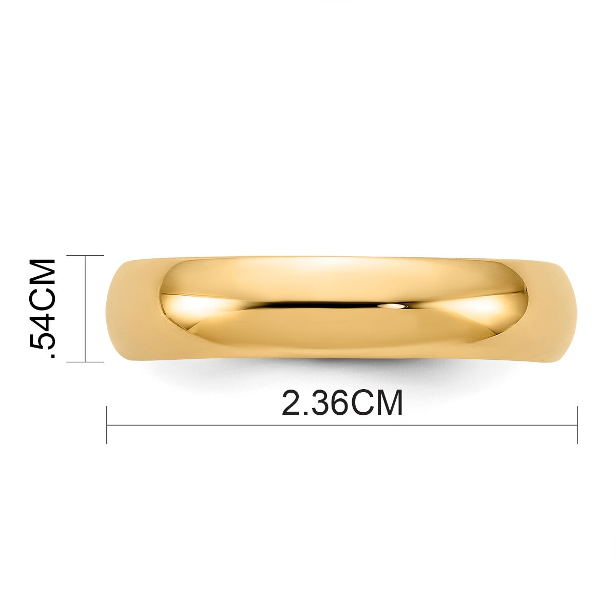 Argolla de Matrimonio, Comfort Fit, 5mm, Oro Amarillo de 14K, talla 10
