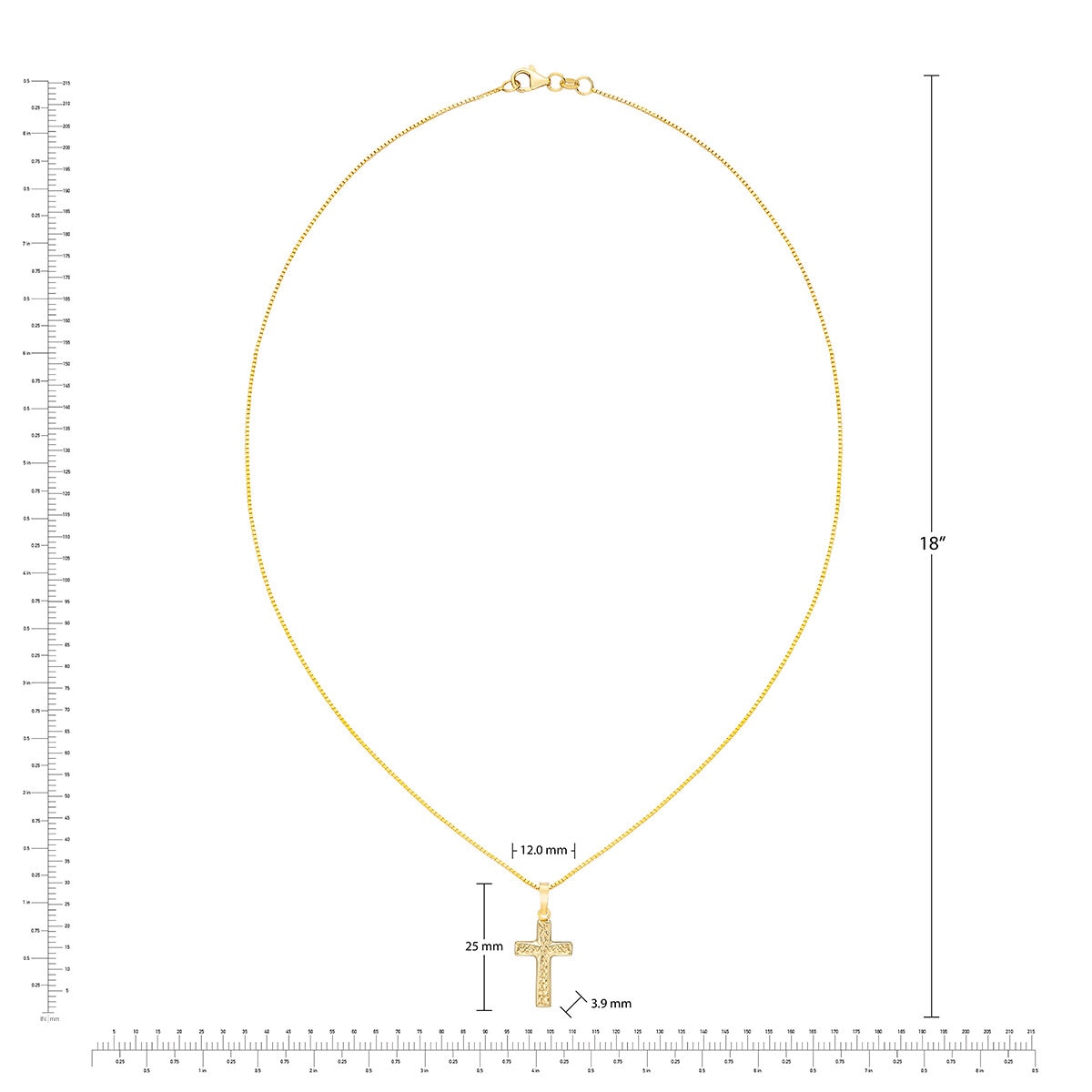 Dije de Cruz, Reversible, Oro Amarillo 14K