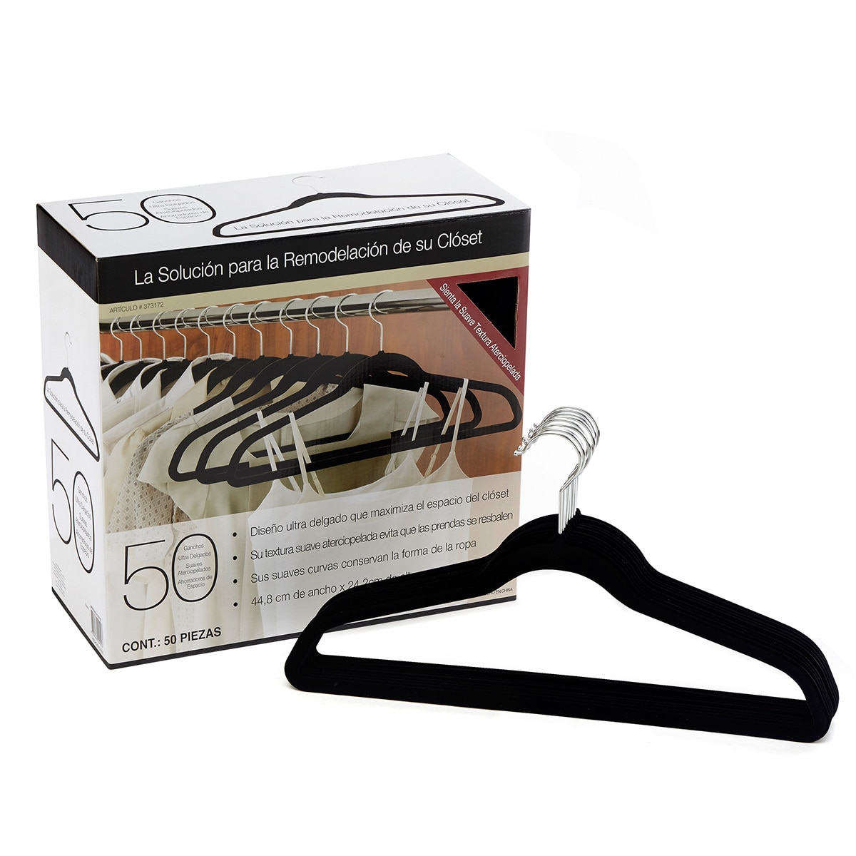Three Sixty Sourcing Set de 50 Ganchos con Terciopelo