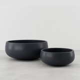 Zuccu, Macetas Tipo Bowl de Concreto Azul, 2 piezas
