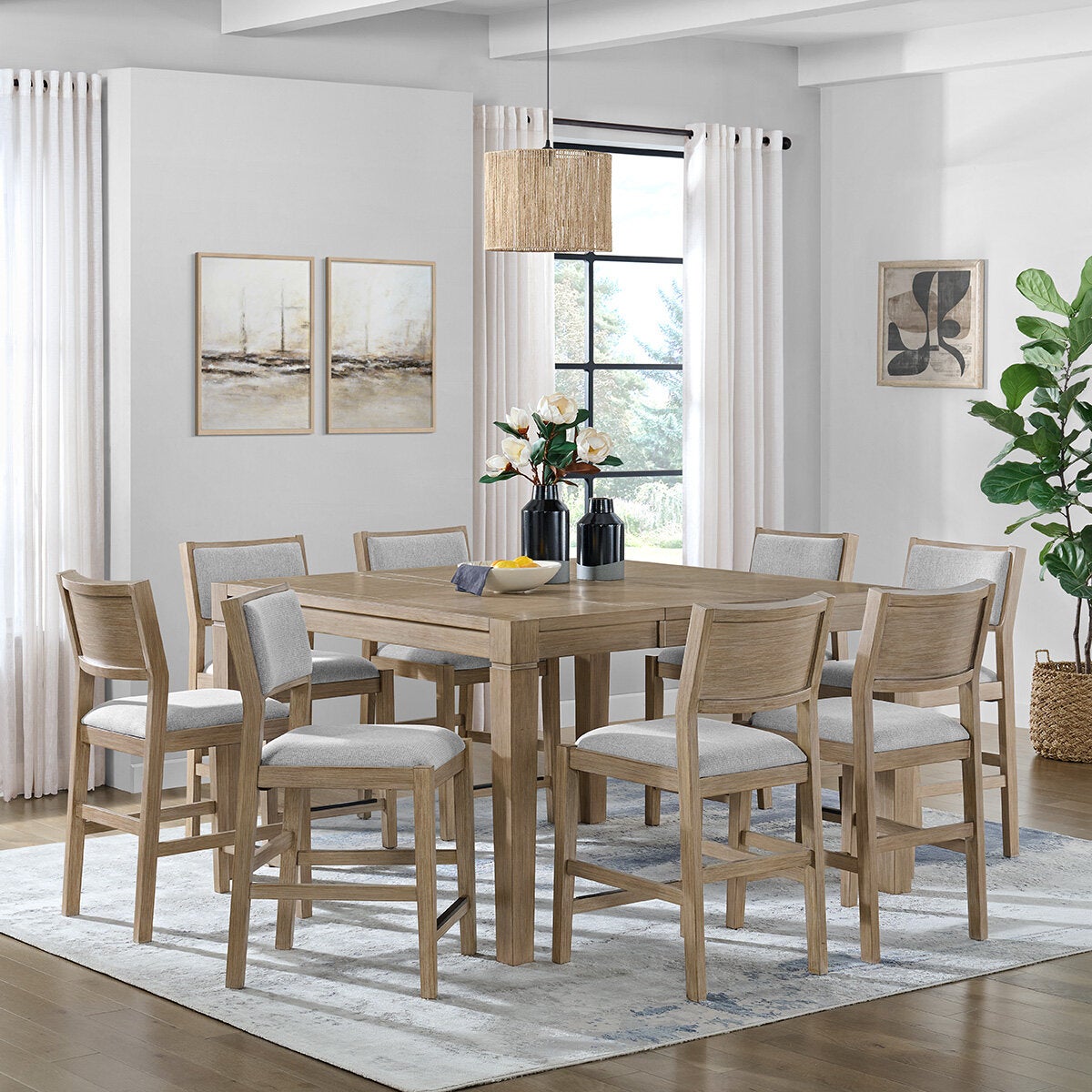 Foremost Home, Ashton, Juego de Comedor Alto de 9 piezas Foremost Home, Ashton, Juego de Comedor Alto de 9 piezas