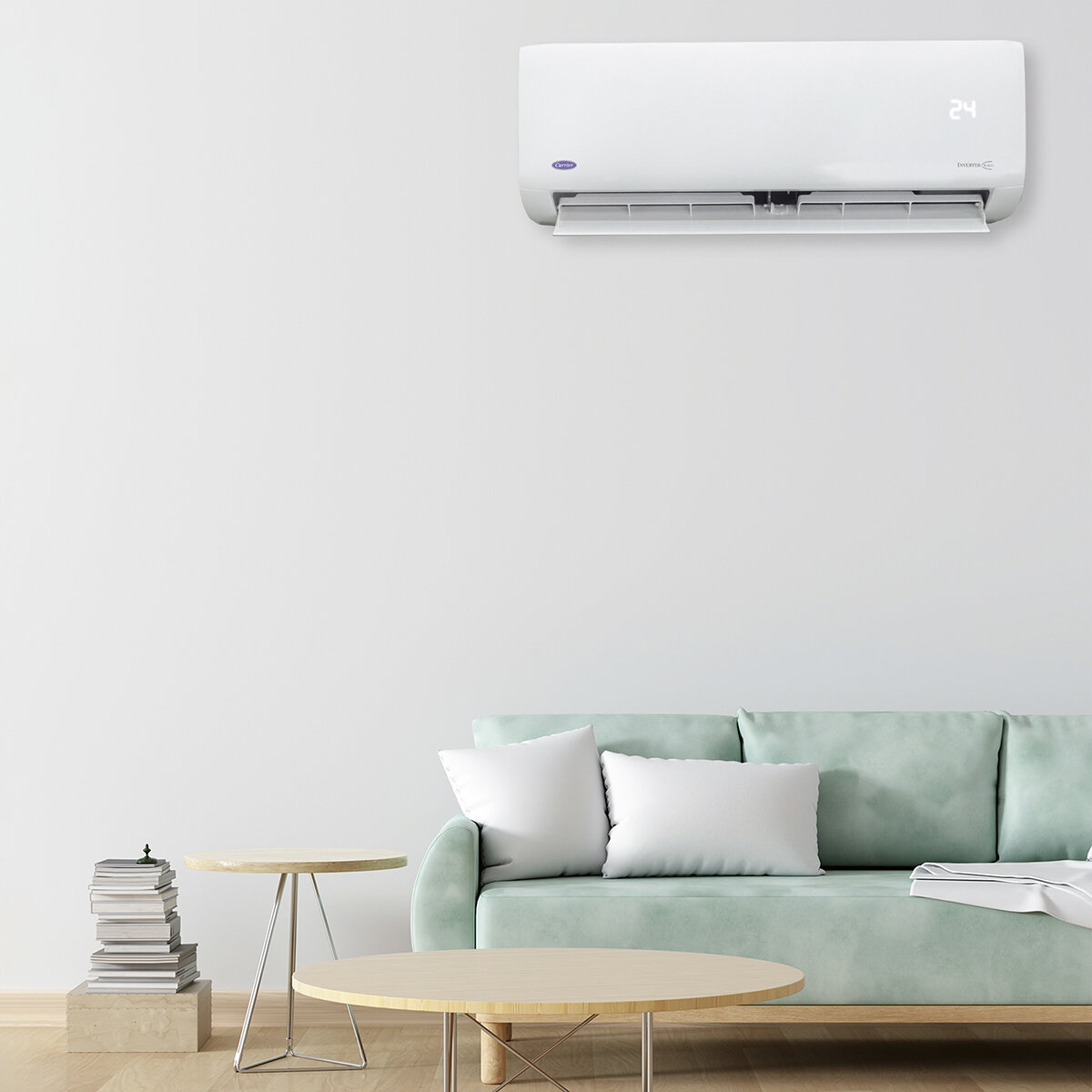 Carrier, Aire Acondicionado Minisplit, Enfriamiento y Calefacción, 12,000 BTU, 110V, Gas R32, con Wi-Fi