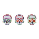 Figuras de Calaveritas de Azúcar con Luces LED, Juego de 3 Pzas. Figuras de Calaveritas de Azúcar con Luces LED, Juego de 3 Pzas.
