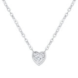 Collar de Diamantes 0.14 CTW, con Dije de Corazón , Oro 14K