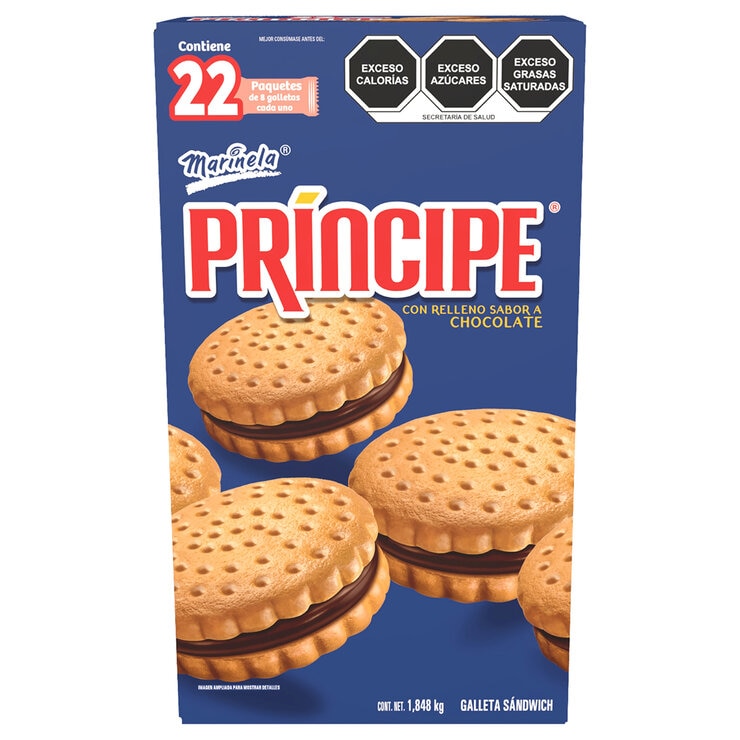 Marinela Galletas Príncipe con Relleno Sabor Chocolate 22/84 g Marinela Galletas Príncipe con Relleno Sabor Chocolate 22/84 g