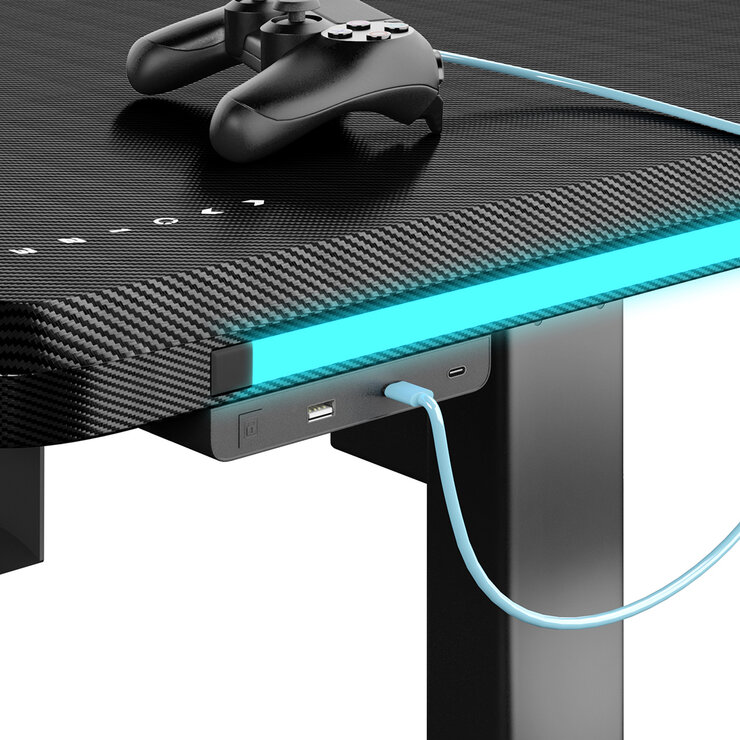 Tresanti, Escritorio con Luces LED de Altura Ajustable para Juegos
