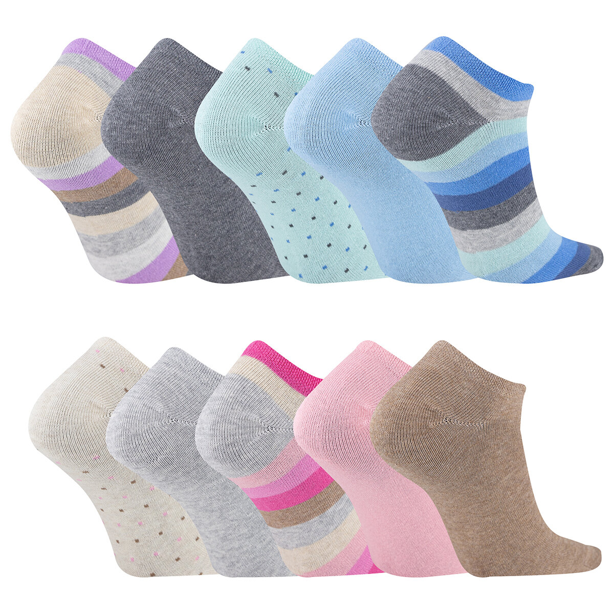 K. Bell Calcetines para Dama 10 piezas Multicolor