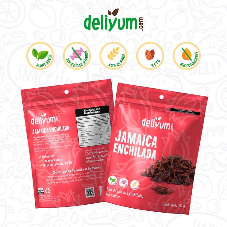 Deliyum Jamaica Enchilada Deshidratada 5 pzas de 70g Deliyum Jamaica Enchilada Deshidratada 5 pzas de 70g