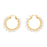 Ablime, Aretes de Arracada, en Baño de Oro y Perla de Río