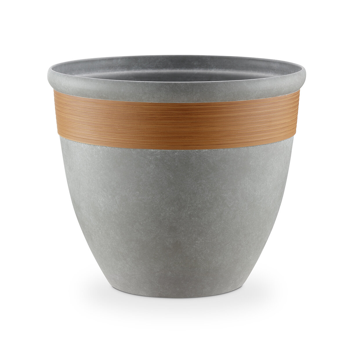 B&C LLC  Paquete de 3 Macetas Redondas Color Gris