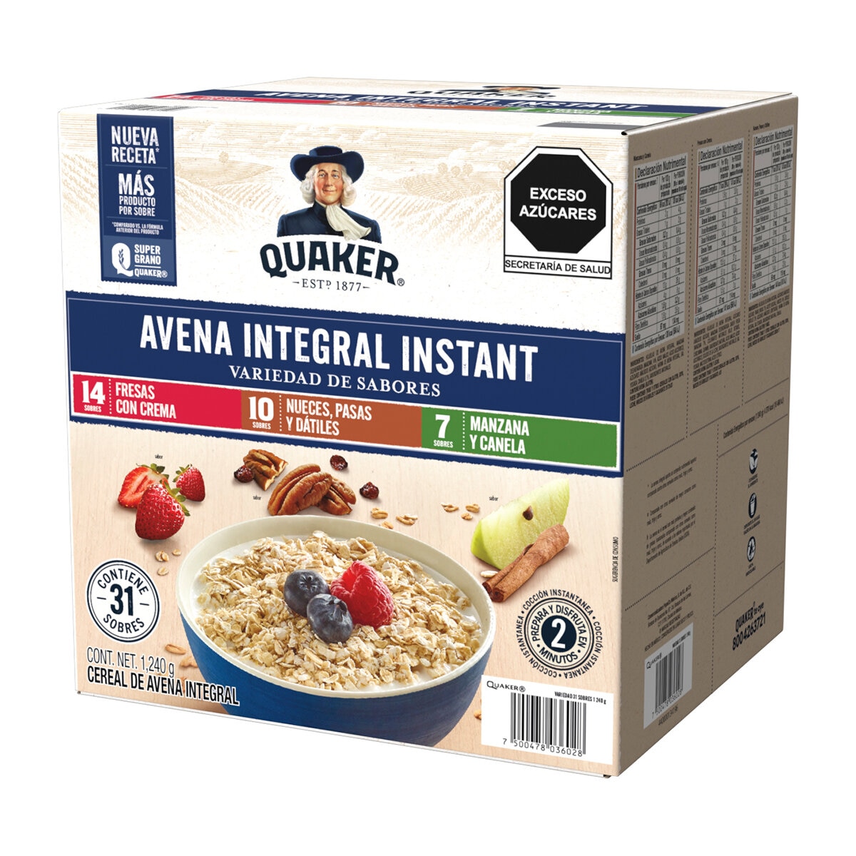 Avena Instantánea Quaker Sabores Surtidos 40 pzas a precio de socio