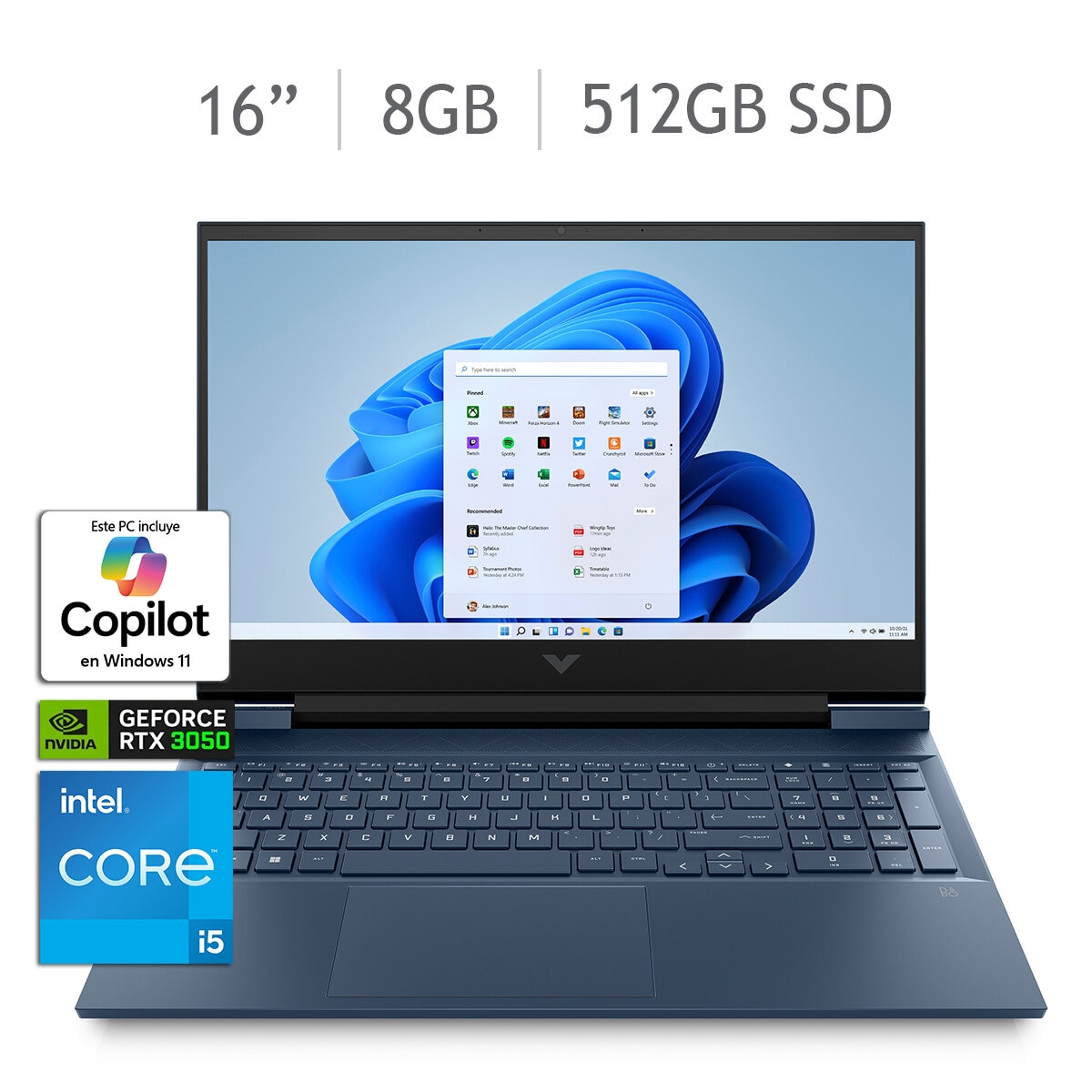 HP Victus Gaming 16-d0537la Laptop 16" Full HD Intel Core i5 8GB 512GB SSD + Headset HyperX