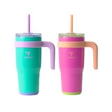 Reduce 2 Vasos Aislados al Vacío de 710 mL, Rosa y Verde Menta Reduce 2 Vasos Aislados al Vacío de 710 mL, Rosa y Verde Menta