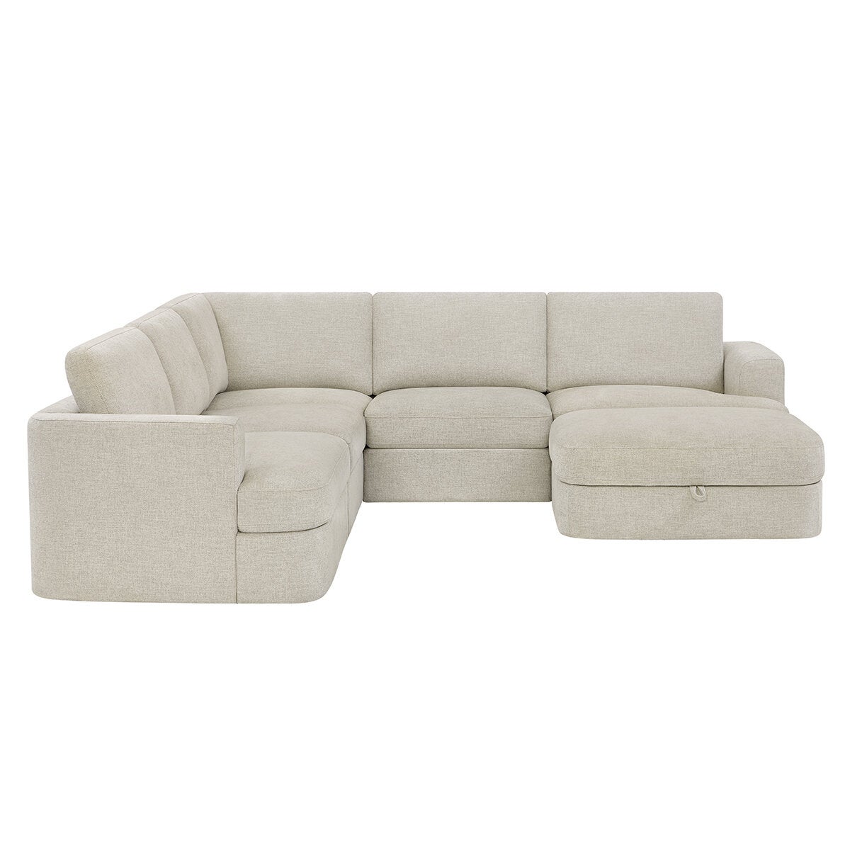 Henredon, Corvin, Seccional Modular de 6 Piezas con Otomano con Almacenamiento Henredon, Corvin, Seccional Modular de 6 Piezas con Otomano con Almacenamiento