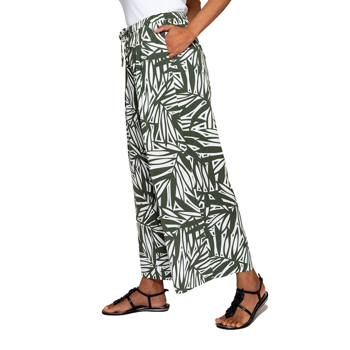 Mario Serrani Italy Pantalones para Dama Verde Extra Grande
