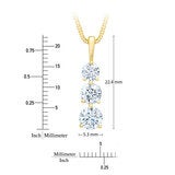 Dije de 3 Diamantes 1ct, Oro Amarillo 14k Dije de 3 Diamantes 1ct, Oro Amarillo 14k