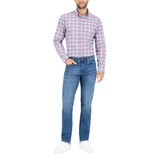 Nautica Camisa para Caballero Rojo y cuadros azules Extra Grande