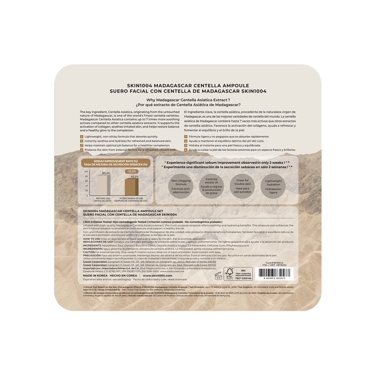 Skin1004 Suero Facial de Centella, 2 pzas