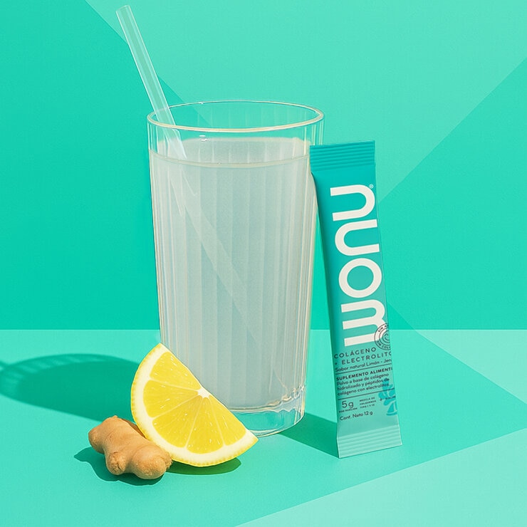 WONU Colágeno con Electrolitos en Polvo Sabor Limón-Jengibre 30 pzs de 12 gr