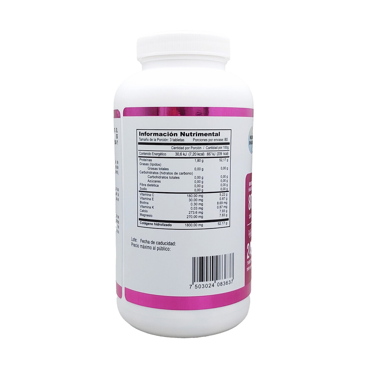 Just Colágeno Hidrolizado Frasco con 240 Tabletas