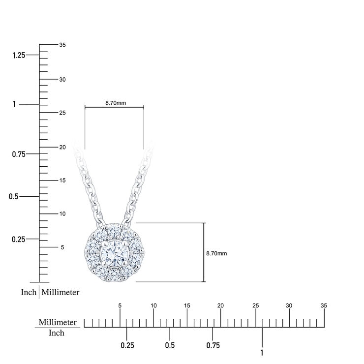 Dije de Diamantes 0.50ctw, Oro Blanco 14K