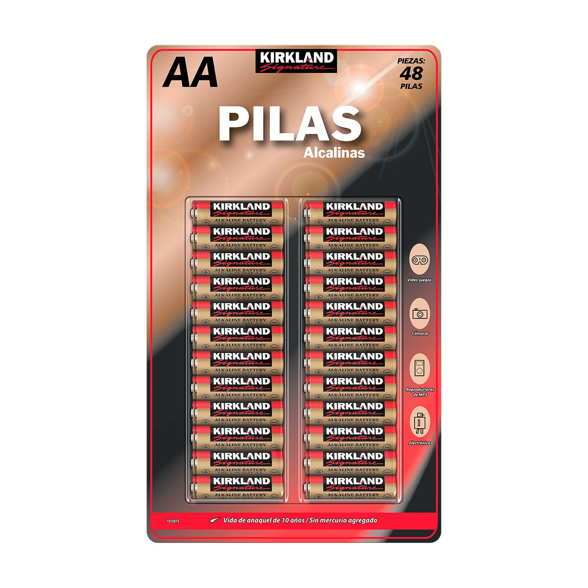 Kirkland Signature, Pilas Alcalinas AA de 48 piezas Cos...