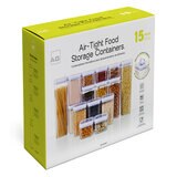 AG Box, Set de Contenedores de Alimentos de 15 piezas, Diferentes Capacidades