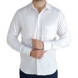 Emporio Colombo, Camisa de Algodón para Caballero Corte Regular, Color Blanco, Varias Tallas