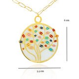 Ablime, Collar Largo con Medallón de Árbol de la Vida en Baño de Oro